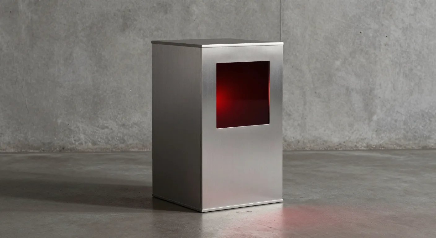 A machined rear panel photographed square on, its port cutouts arranged in a bespoke pattern.