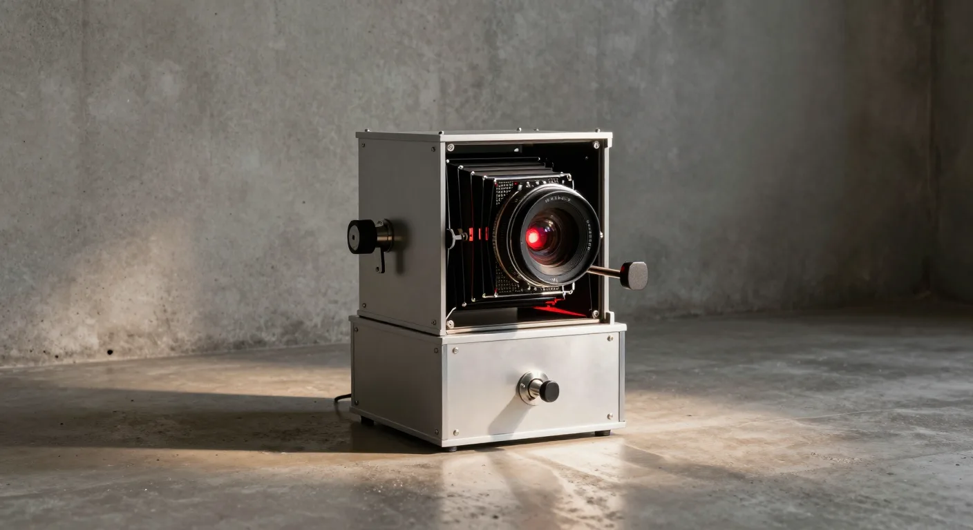 A heavy machined isolator switch set into a metal wall panel, its lever thrown out to the off position.